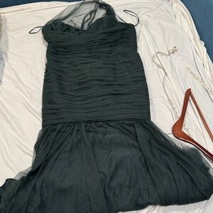 Amsale Hunter Green Evening Dress